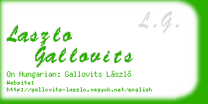 laszlo gallovits business card